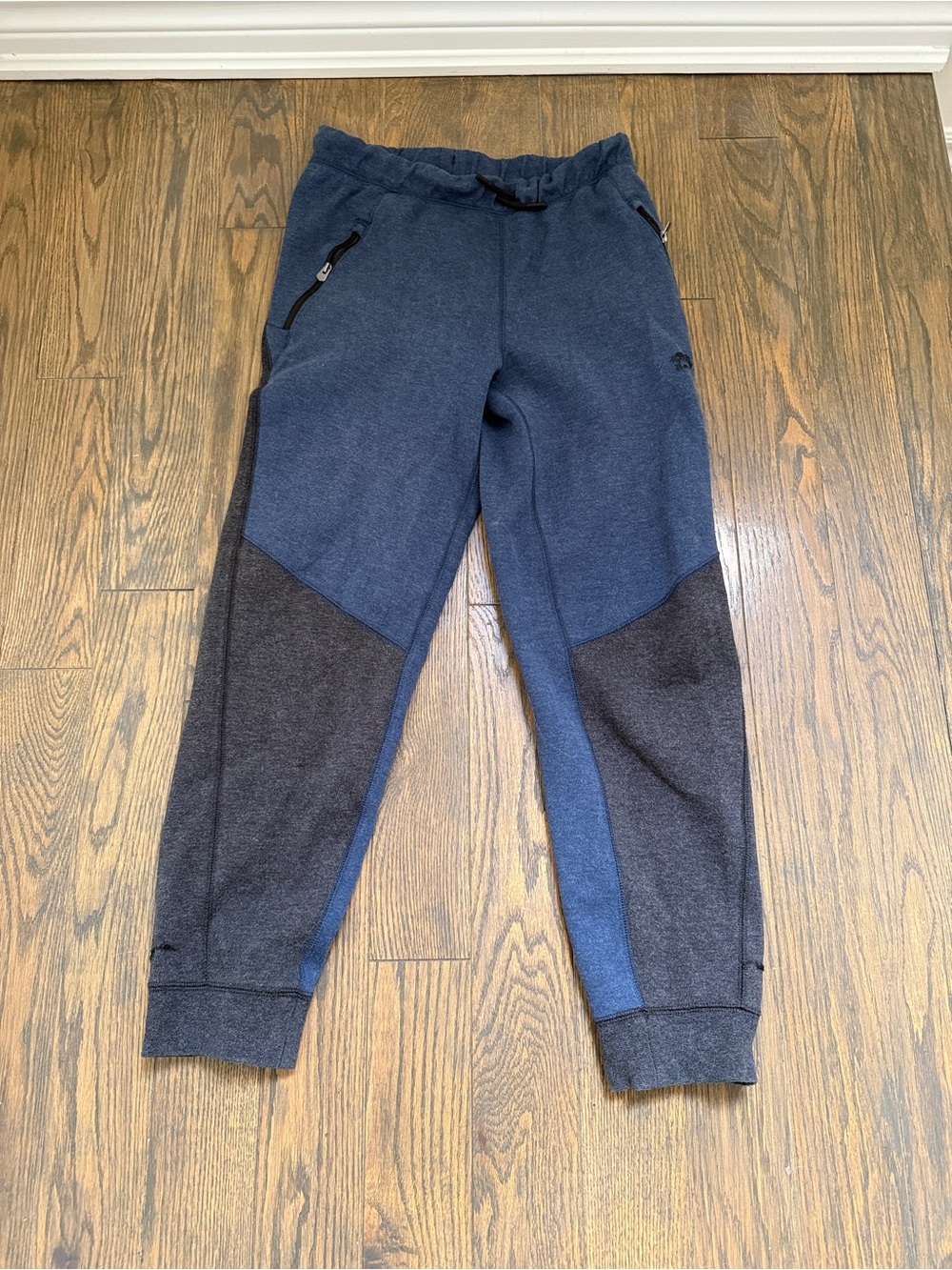 Roots Kids Blue and Charcoal Colorblock Joggers
